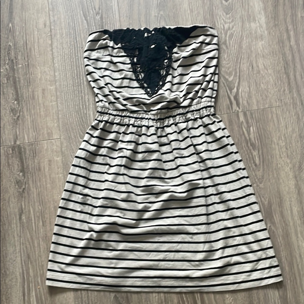 Striped Black and White Women's Dress